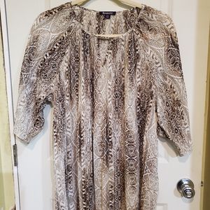 NWOT  Brown And Cream Blouse